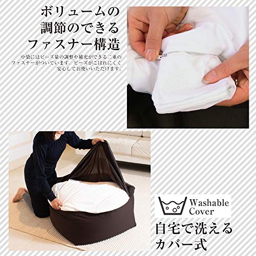 フレックス販売 ビーズクッション 埋もれる幸せ 日本製 2WAYキューブ デニム ネイビー Lサイズ PCM-6516DM_5