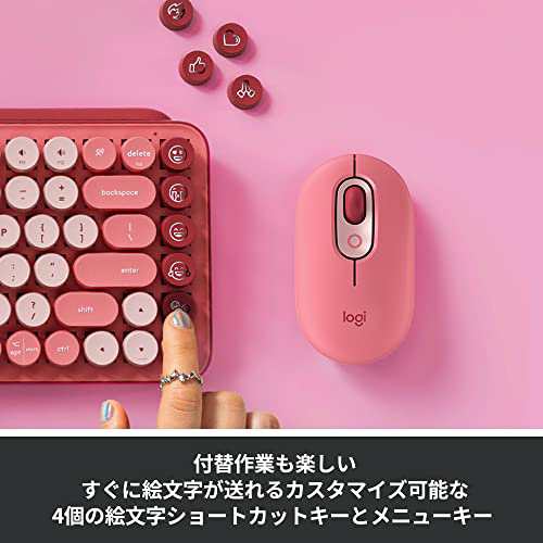 ロジクール POP KEYS K730RO メカニカル ワイヤレス キーボード ローズ