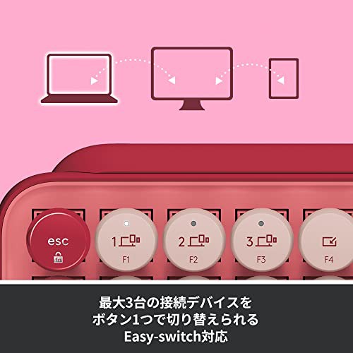 ロジクール POP KEYS K730RO メカニカル ワイヤレス キーボード ローズ