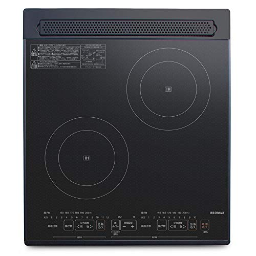 アイリスオーヤマ IHクッキングヒーター ビルトイン 2口 200V チャイルドロック 切り忘れ防止 最大 12段階調節 小物検知 PIHD4522B ブラックの通販は