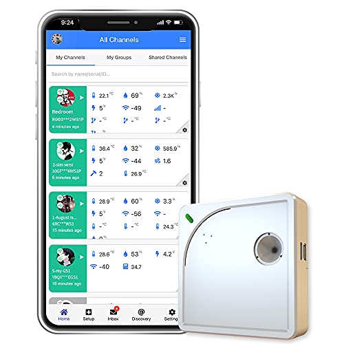Ubibot WS1 WiFi 温度センサー、ワイヤレス温度計湿度計、湿度モニター、無料アプリのメールアラート付きリモートデータロガー、IFTTT温度計、(2.4GHz WiFiのみ、ハブ不要)