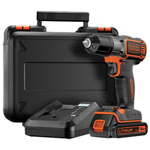 ブラックアンドデッカー 自動 ドリルドライバー DIY 電動工具 穴あけ 締付工具 自動停止 センサー付き 18V 1.5Ah バッテリー 2個付き AUTO01K2