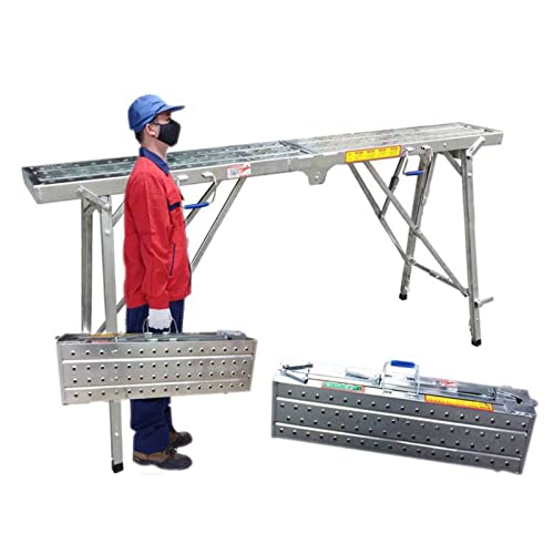 足場台 安全 洗車台 踏み台 業台 高所作業台 作業用踏台 足場板 足場器具 伸縮 折畳み 軽量 多目的 コンパクト 足置き台付き ドローストリング不要 耐荷重300kg 安定 安全 持ち運び便利 足場またははしごとして使用でき、窓の掃除 17,400円