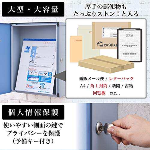 カバポスト(Cabapost) 郵便ポスト 大型ポスト 鍵 回覧板 レターパック 