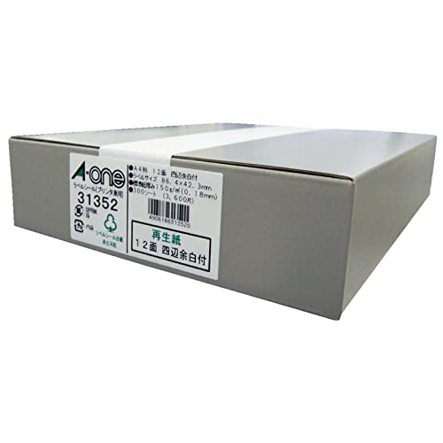 エーワン ラベルシール 再生紙 12面 300シート 31352 16,200円
