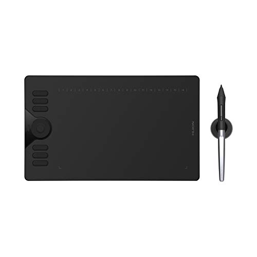 HUION HS610 ペンタブレット10 × 6.25インチ テレワーク 在宅勤務 オンライン授業 携帯接続対応可能 傾き検知機能付き 筆圧8192充電不要ペン 12個のショートカットキーと16個のファンクションキーの通販は