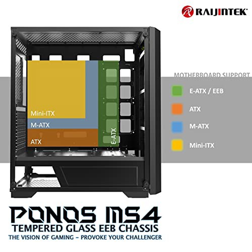 RAIJINTEK ライジンテック PCケース ハイエンド PONOS MS4 ミドルタワー型PCケース フルメッシュ  12025ARGBファン4基を搭載 ゲーミングPCに最適 水冷対応 各ラジエータ対応 リムーバブルHDDケージ搭載の通販はau PAY マーケット -  ZO | au PAY マーケット－通販サイト