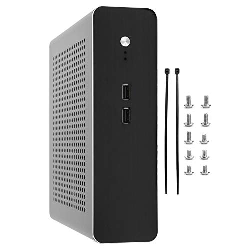 ミニPCコンピュータケース、デスクトップコンピュータ用HTPCシャーシフルアルミニウムDCATX電源MiniITXケース(ブラック+ USB2.0)の通販は 8,284円