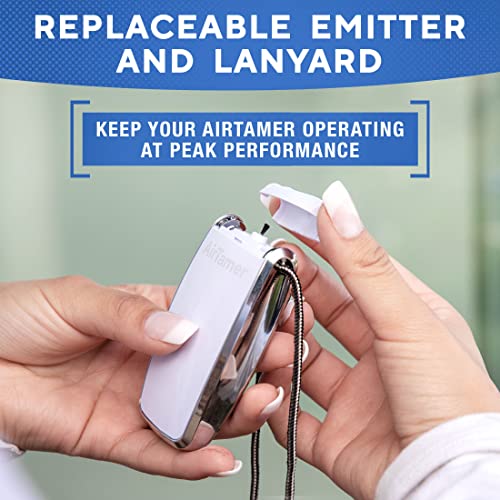 AirTamer A320W 充電式パーソナル空気清浄機、実証済みの性能、ウイルスおよび汚染物質テスト済み*、ホワイト、レザー トラベル ケース付き_3