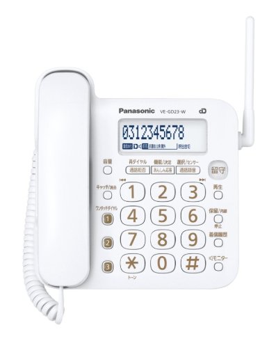 パナソニック RU・RU・RU デジタルコードレス電話機 子機1台付き 1.9GHz DECT準拠方式 VE-GD23DL-Wの通販は