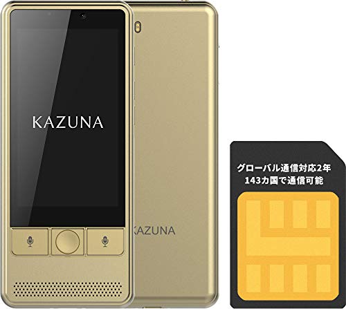 TAKUMI JAPAN 翻訳機+グローバル通信(2年) KAZUNA eTalk 5 シャンパンゴールド TKMT1809B1CG_2YSIM_1