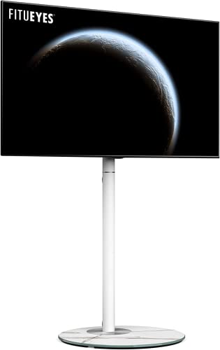 FITUEYES DESIGN 壁寄せテレビスタンド 37型〜65型対応 コーナー イーゼル 大理石風 北欧スタイル 室内インテリア TVスタンド 荷重40kg 高さ調節可能 首振り可能 隠れ式収納 マスターシリーズ F02M1443A