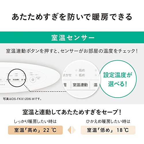 パナソニック セラミックファンヒーター 加湿機能付 ひとセンサー付 ナノイー搭載 グレー DS-FKX1206-H_5