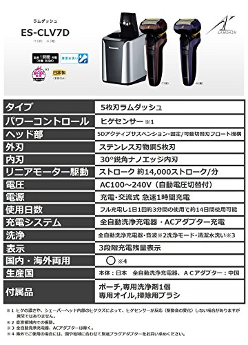 パナソニック ラムダッシュ メンズシェーバー 5枚刃 茶 ES-CLV7D-T_2