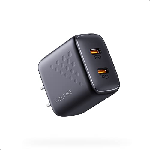 VOLTME 35W Type c充電器 USB-C 2ポート 18W+18W 急速充電器 PD & PPS高速充電対応 GaN III (窒化ガリウム) 採用 タイプc 充電器 PSE技術基準適合 MacBook USB PD対応Win