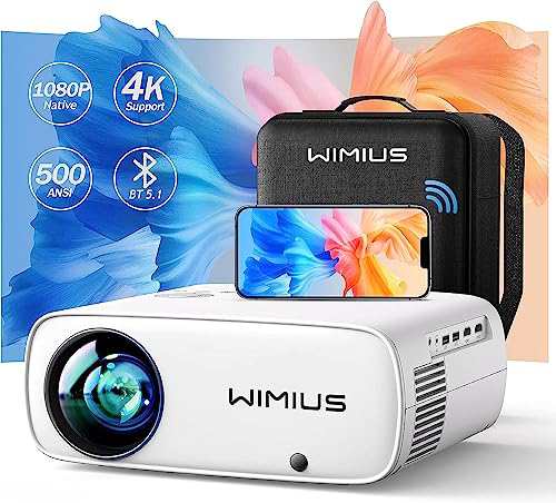 WiMiUS s26プロジェクター小型 高輝度550ANSIルーメン 5G&2.4Gwifi リアル1080PフルHD 4K対応 4p&4D台形補正 50%ズーム機能 大画面 小型