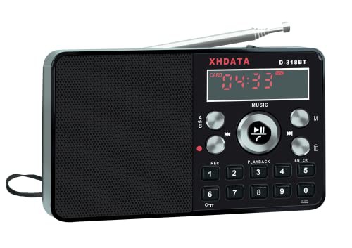 XHDATA D-318BT 小型ラジオ MP3プレーヤー スピーカー FMラジオ 録音