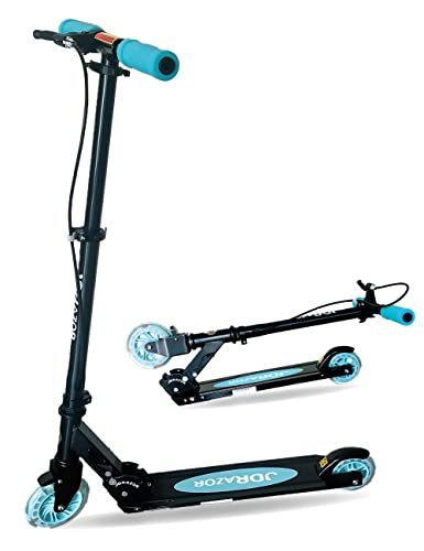 JD RAZOR MS-205R-B キックボード キックスターター ハンドブレーキ付 光る LEDホイール 高さ調整可能 大人用 子供用 プレゼント 持ち運び便利 折り畳み式 耐荷重90?s…の通販は