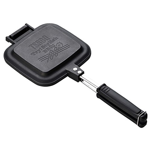 【燕三条製】 TSBBQ ホットサンドメーカー TSBBQ-004 パンの耳がくっついて中身が出ない！ おしゃれなロゴの焼印！ 分離するのでフライパンになるし洗いやすい！ TV・ホットサンド倶楽部で紹介されました！ 炭火・ガス火・ラジエン