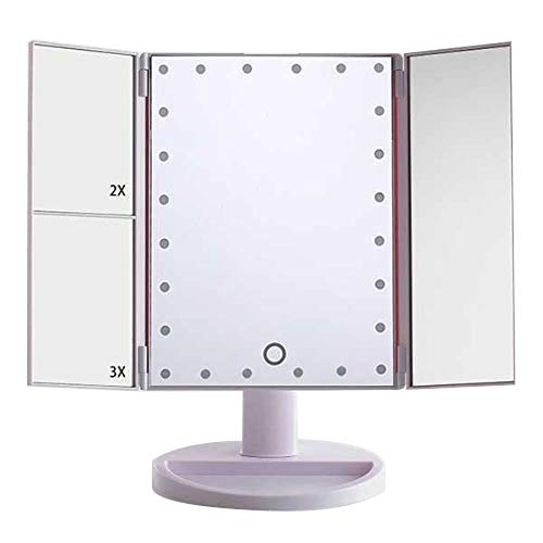 センター商事 アクトレスミラー24LED(ホワイト)10倍拡大鏡付卓上ミラー KW034(WH)の通販は 4,750円