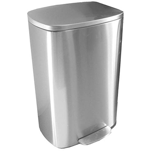マナベインテリアハーツ 50Ｌ ゴミ箱 ごみ箱 ふた付き ペダル式 ダストボックス 大きい フラットランド 45l 袋対応 足踏み 大容量 密閉 シルバー