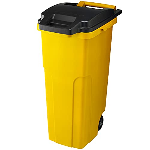 リス 大型 ゴミ箱 キャスターペール イエロー 70L 2輪 排水栓付き 日本製 70C2