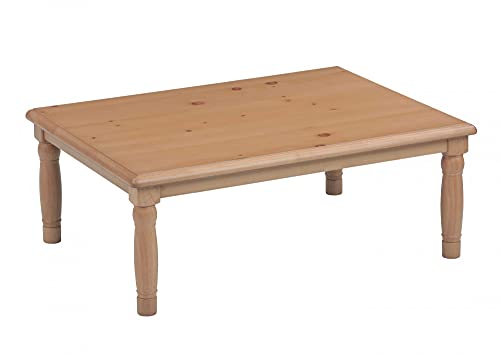 こたつ 家具調こたつ ロデオ?U 長方形 即暖 速暖 カントリー調 天然木 パイン材 木製 リビングテーブル センターテーブル ロクロ脚 木目 北欧(幅120cm, ナチュラル NA)