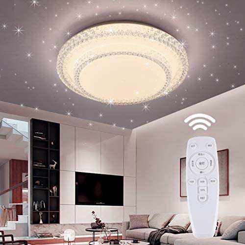 LED シーリングライト 星空効果 35W 6~8畳 白色 電球色 昼光色 天井ライト インテリア リビング 照明器具 和風 玄関 門灯 廊下 和室 おしゃれ 台所 洗面所 トイレ 引掛式 天井 照明器具 (無段階調光調色 リモコン付き直の通販は