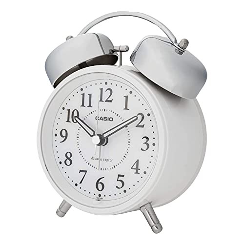 CASIO(カシオ) 目覚まし時計 大音量 電波 ホワイト アナログ ツインベル TQ-720J-7JFの通販は