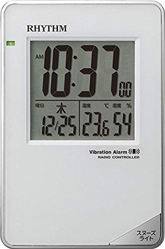 リズム(RHYTHM) 目覚まし時計 電波時計 振動 バイブレーションアラーム機能 旅行 携帯 白 10.6x7x1.4cm 8RZ211SR03の通販は 4,600円