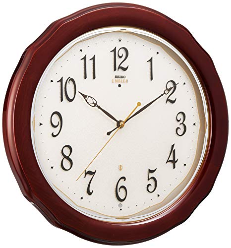 セイコークロック 掛時計 茶木地 327×327×48mm 電波 アナログ SEIKO