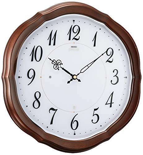 セイコークロック 掛時計 茶木地 340x331x36mm 電波 アナログ SEIKO EMBLEM HS544Bの通販は