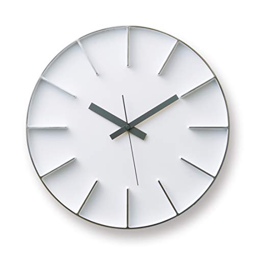 レムノス 掛け時計 アナログ アルミ エッジ クロック 白 edge clock AZ-0115 WH Lemnos