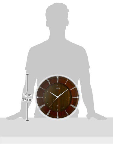 セイコークロック 掛時計 濃茶木地 直径360x48mm 電波 アナログ SEIKO EMBLEM HS558A_3