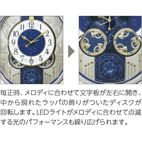 セイコークロック 掛け時計 からくり時計 電波 薄金色パール 464×400×90mm RE582G_2