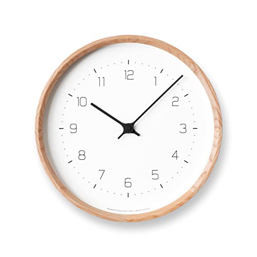 レムノス 掛け時計 アナログ 木枠 NEUT wall clock 天然色木地 ニュート ウォール クロック KK22-09 NT Lemnos