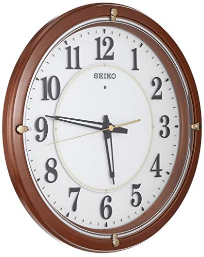 セイコークロック 掛け時計 自動点灯 電波 アナログ 夜でも見える ファインライト 茶木地 直径33.8×5.7?p KX240Bの通販は