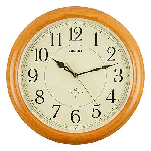 CASIO(カシオ) 掛け時計 電波 ブラウン 直径34cm アナログ 木枠 常時点灯 夜間秒針停止 IQ-1150NJ-7JFの通販は 8,300円