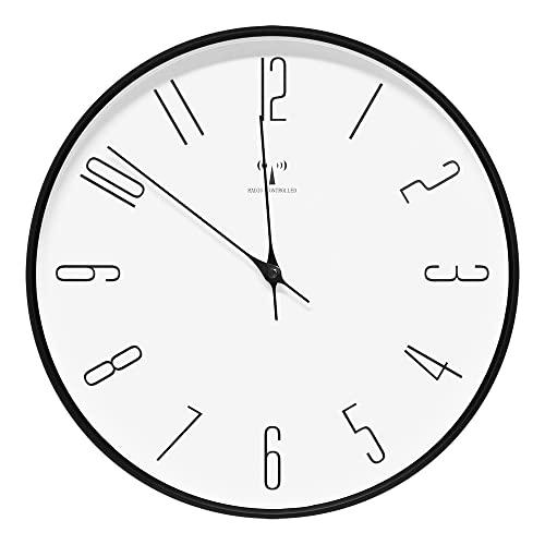 ベスタイム(BESTIME) RC286E 掛け時計 電波時計 黒いABS樹脂プラスチック 白い文字盤 直径30.5x4.0cm ラジオムーブメント 高増幅アンテナ搭載 キッチン リビング 玄関 ベッドルーム 居間 書斎 図書館 オフィスの通販は 8,000円