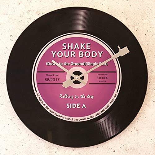 レコード型 ガラス ウォール クロック (パープル) アメリカン雑貨 レトロ インテリア レコード おしゃれ 掛け時計 時計 アメリカの通販は 5,040円