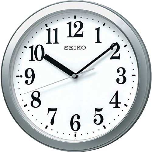 セイコークロック(Seiko Clock) 掛け時計 銀色メタリック 直径28.0x4