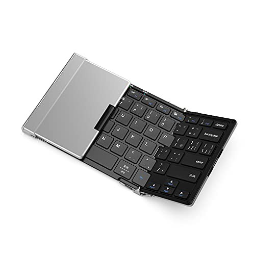 iClever キーボード bluetooth USB接続 ワイヤレス 薄型 折りたたみ式 ブルートゥース キーボード 無線 & 有線 デュアルモード接続 マルチペアリング対応 4台までのデバイス同時接続 バックライト機能なし IOS/Aの通販は