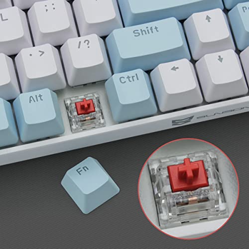 Merdia メカニカル式キーボード 68キー 無線2.4G接続 3台接続可能 スマホ用 タブレット用 US配列 赤軸-ブルーとホワイトの通販は