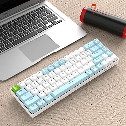 Merdia メカニカル式キーボード 68キー 無線2.4G接続 3台接続可能 スマホ用 タブレット用 US配列 赤軸-ブルーとホワイトの通販は