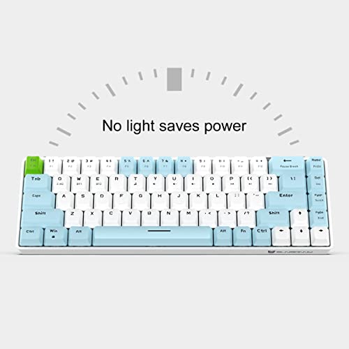 Merdia メカニカル式キーボード 68キー 無線2.4G接続 3台接続可能 スマホ用 タブレット用 US配列 赤軸-ブルーとホワイトの通販は