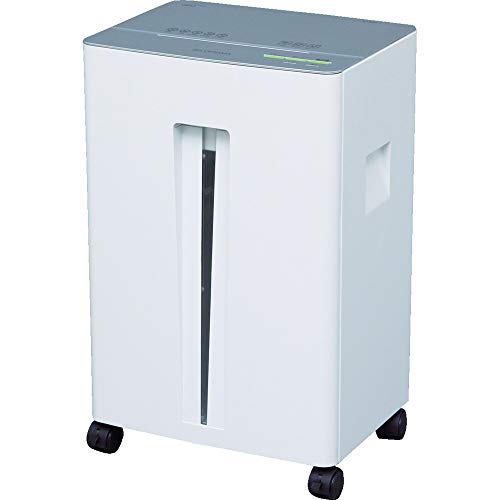 アイリスオーヤマ シュレッダー 業務用 静音 細断枚数23枚 クロスカット 連続使用15分 ホチキス対応 ダストボックス大容量30L A4/700枚収容 OF23 ホワイト/シルバー