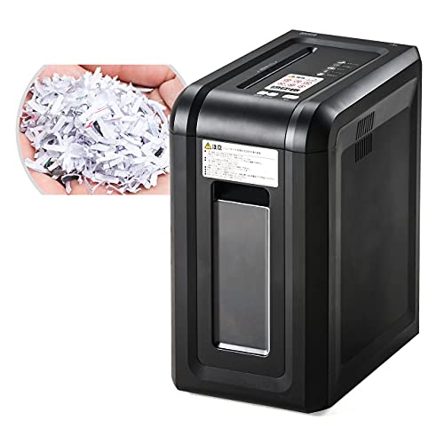 サンワダイレクト シュレッダー 業務用 家庭用 電動 静音 2×12mm マイクロカット 8枚 / 連続15分 高速細断 カード ホッチキス 対応 コンパクト 高性能モーター搭載 400-PSD035