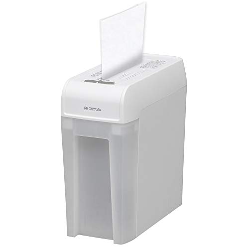 アイリスオーヤマ 静音シュレッダー 家庭用 細断枚数5枚 クロスカット 連続使用5分 CD/DVD/カード対応 ダストボックス8.8L A4/110枚収容 P5HCS ホワイト