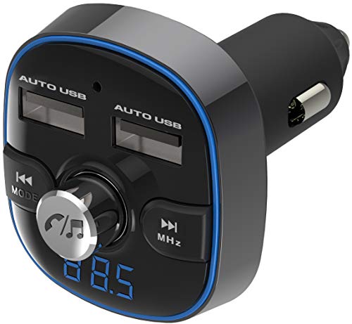 カシムラ Bluetooth FMトランスミッター フルバンド USB2ポート 4.8A 自動判定 ハンズフリー通話搭載 イコライザー機能 レインボーLED microSDカード音楽ファイル再生 12V/24V車対応 NKD-210