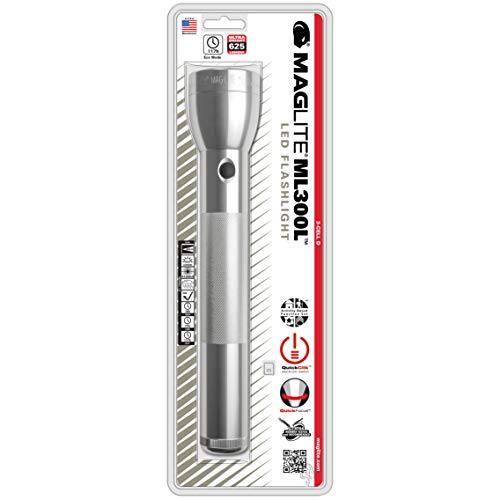 第三世代：3rd Generation 【本体色：シルバー】 MAGLITE 3D LEDマグライト ML300L-S3106, Silver【単1アルカリ電池×3本/明るさMAX：625ルーメン】
